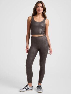PowerShine Viper Print Cropped Tank- espresso viper